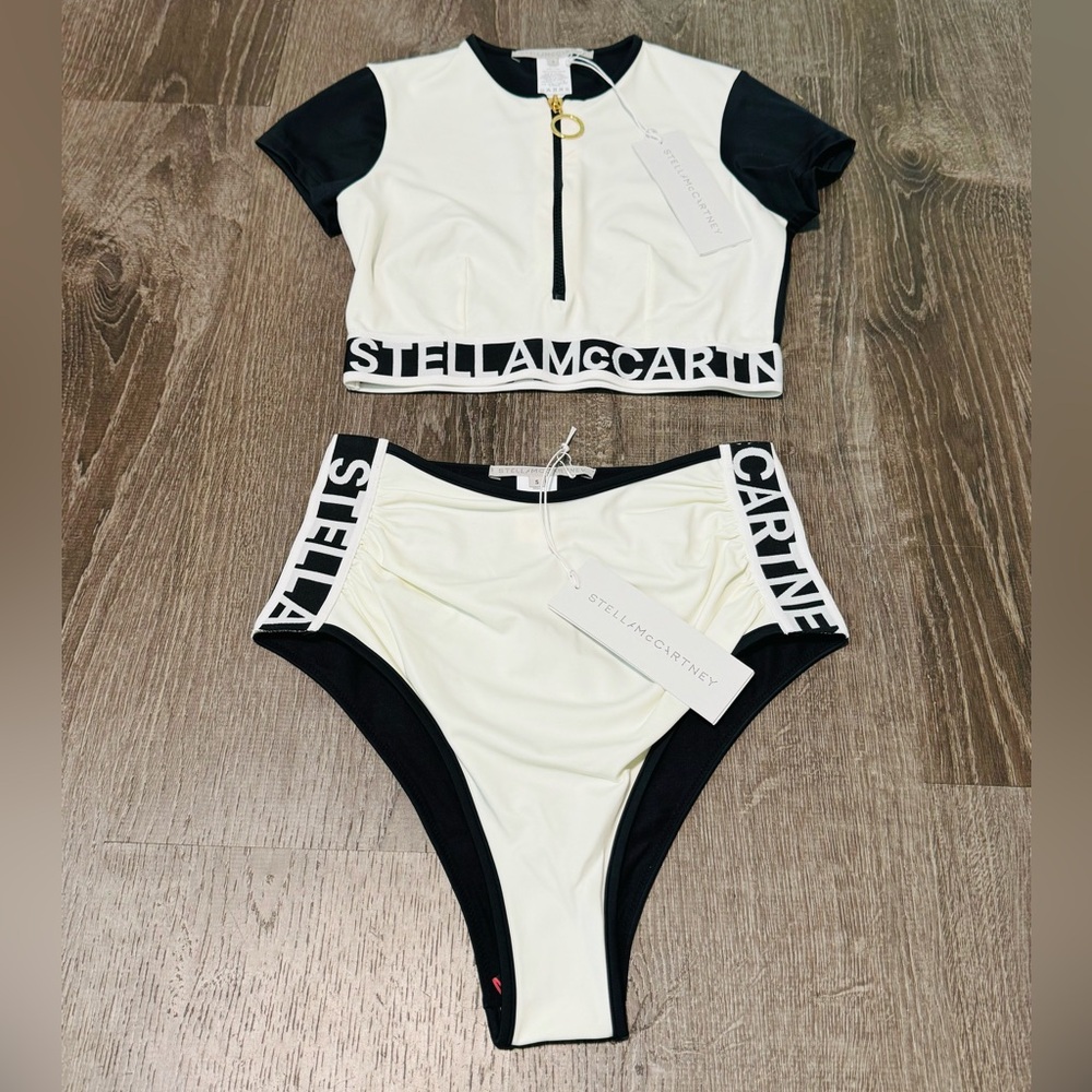 STELLA MCCARTNEY***Cropped RashGuard and High Waist Bikini Swim Set***Sm. $648
